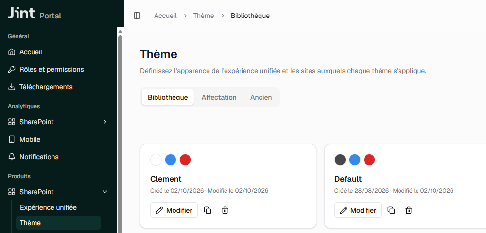 Le module Thème et ses trois onglets