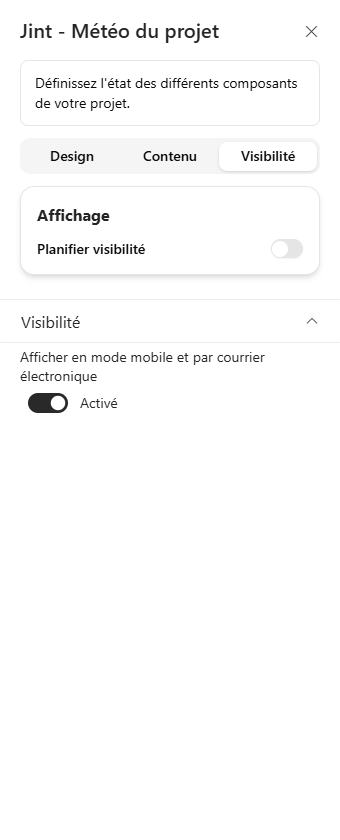 The Visibility tab: Display section