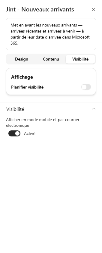 The Visibility tab and its Display section