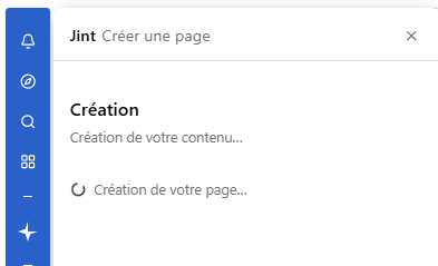 La création en cours