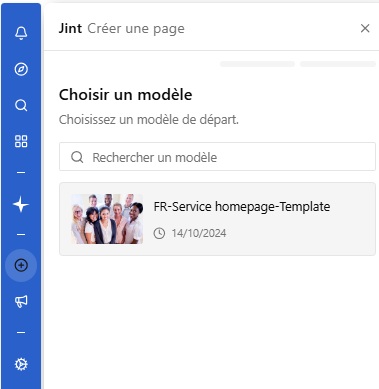 L'étape Choisir un modèle