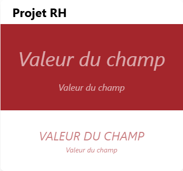 Des textes vides et leur texte indicatif « Valeur du champ », en mode édition