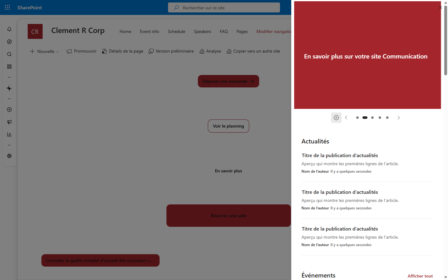 The link opened in a panel, on 35% of the page