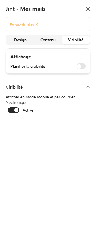 L'onglet Visibilité