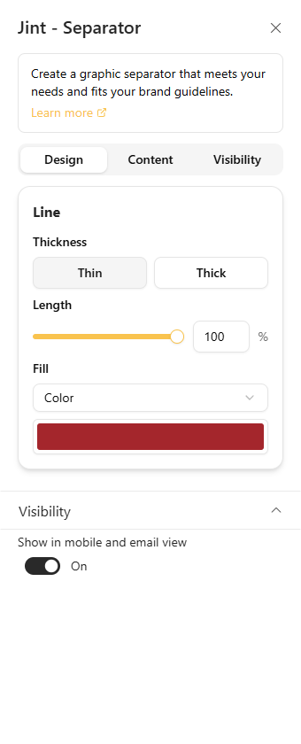The Design tab and the Line section