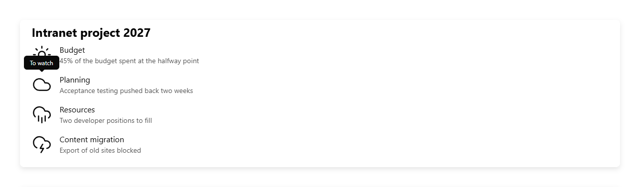 The status label shows when you hover over the icon