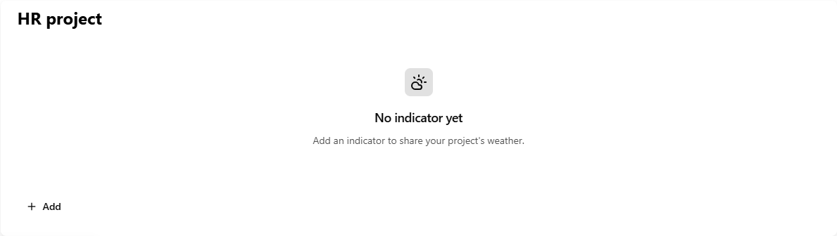 Without indicators: the empty state, shown in edit mode only