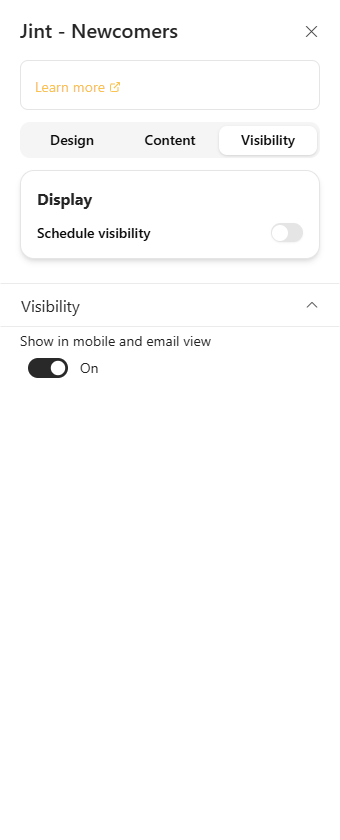 The Visibility tab and its Display section