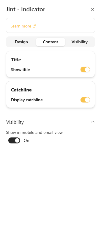 The Content tab: Title and Catchline sections