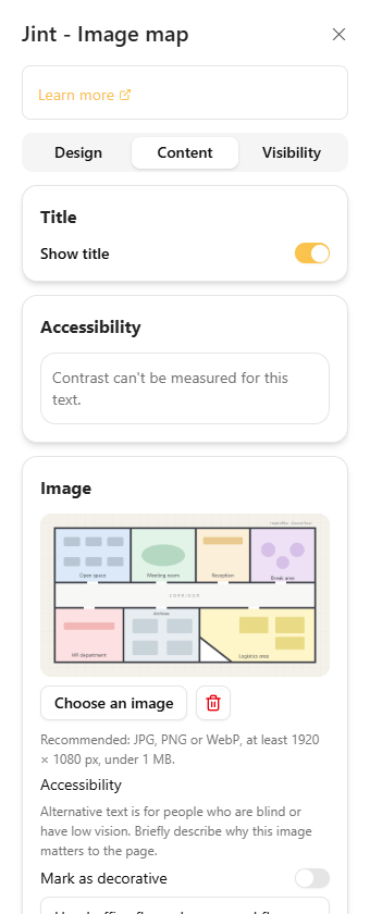 The Title and Accessibility sections