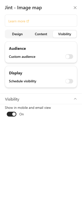 The Visibility tab: Audience and Display