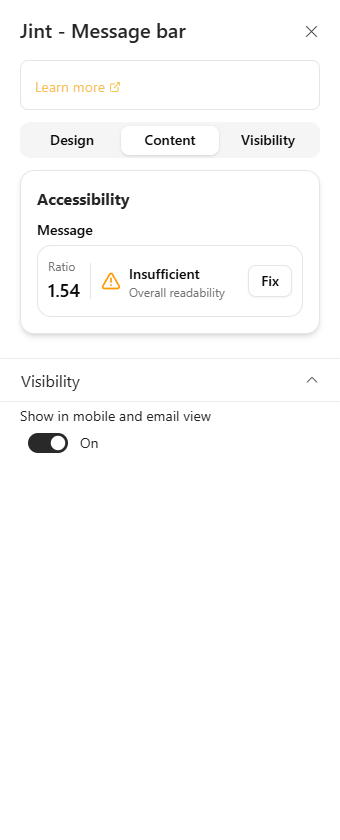 Insufficient contrast and the Fix button