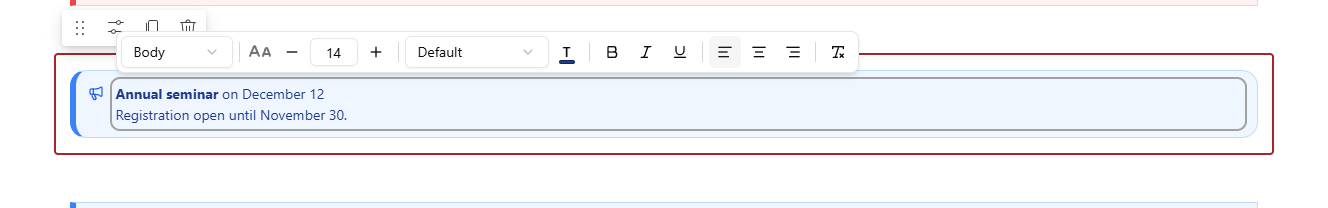 The text toolbar above the message being typed